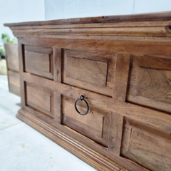 Indian Hand Carved Solid Wood Large 4 Drawer Storage Coffee Table C93