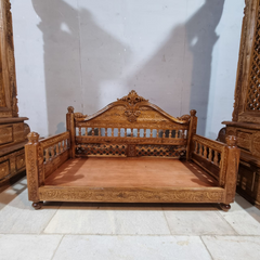 Maharaja Indian Traditional Hand Carved Solid Wood Swing 4