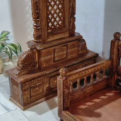 Maharaja Indian Traditional Hand Carved Solid Wood Swing 4