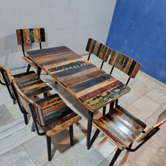 Aspen Scandi Reclaimed Wood Industrial 4 Seater Dining Set 20