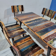 Aspen Scandi Reclaimed Wood Industrial 4 Seater Dining Set 20