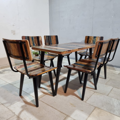 Aspen Scandi Reclaimed Wood Industrial 4 Seater Dining Set 20