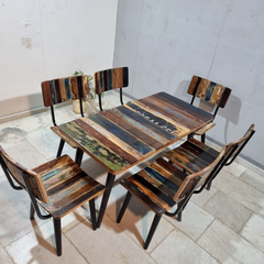 Aspen Scandi Reclaimed Wood Industrial 4 Seater Dining Set 20