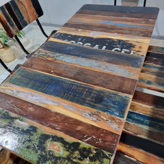 Aspen Scandi Reclaimed Wood Industrial 4 Seater Dining Set 20