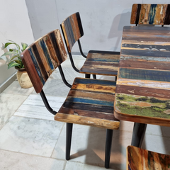 Aspen Scandi Reclaimed Wood Industrial 4 Seater Dining Set 20