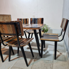 Aspen Scandi Reclaimed Wood Industrial 4 Seater Dining Set 20