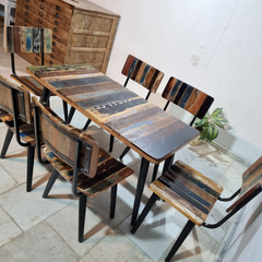 Aspen Scandi Reclaimed Wood Industrial 4 Seater Dining Set 20