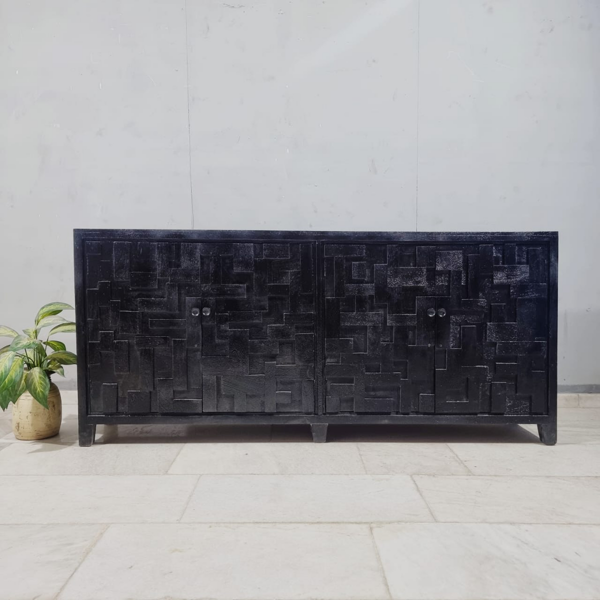 Hand Carved Solid Wood Buffet Sideboard C41