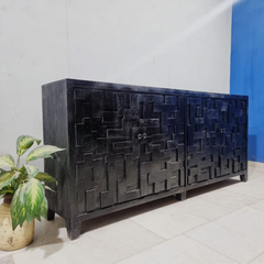 Hand Carved Solid Wood Buffet Sideboard C41