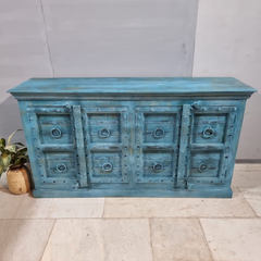 Vintage Old Door Hand Carved Solid Wood Buffet Sideboard C42
