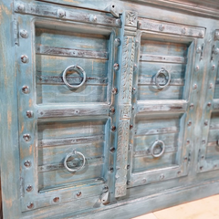 Vintage Old Door Hand Carved Solid Wood Buffet Sideboard C42