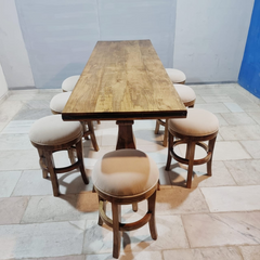 Hand Carved Solid Wood Twin Pedestal Base Dining Table 15