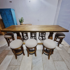 Hand Carved Solid Wood Twin Pedestal Base Dining Table 15