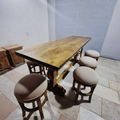 Hand Carved Solid Wood Twin Pedestal Base Dining Table 15