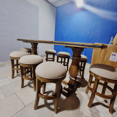 Hand Carved Solid Wood Twin Pedestal Base Dining Table 15