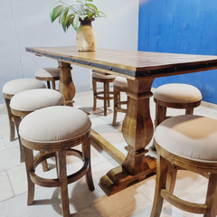 Hand Carved Solid Wood Twin Pedestal Base Dining Table 15