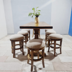 Hand Carved Solid Wood Twin Pedestal Base Dining Table 15