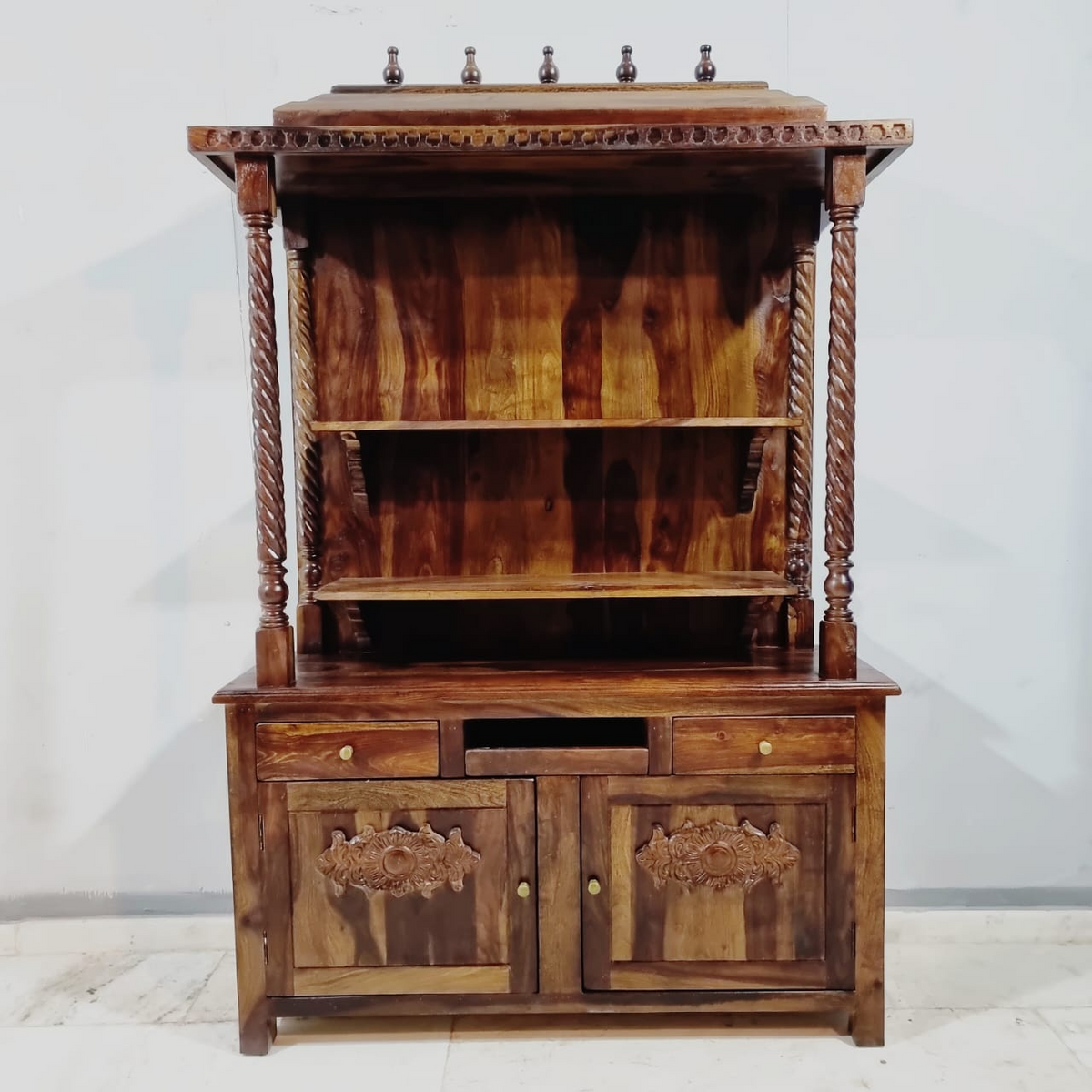 Handmade Traditional Sheesham Wood Home Temple 01