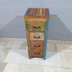Nirvana Reclaimed Timber Dresser Tallboy Chest of 4 Drawers D54