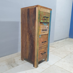 Nirvana Reclaimed Timber Dresser Tallboy Chest of 4 Drawers D54