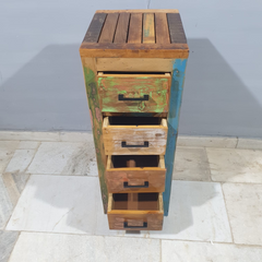 Nirvana Reclaimed Timber Dresser Tallboy Chest of 4 Drawers D54