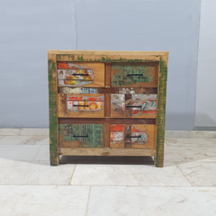 Nirvana Reclaimed Timber Dresser Dresser Chest of 6 Drawers Multi-Colour D55
