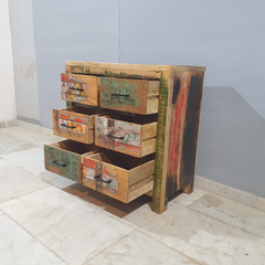 Nirvana Reclaimed Timber Dresser Dresser Chest of 6 Drawers Multi-Colour D55