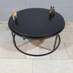 Kraft Bazaar Steel Frame and Wood Top Round Coffee Table C95