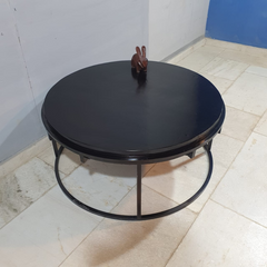 Kraft Bazaar Steel Frame and Wood Top Round Coffee Table C95