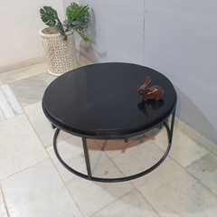 Kraft Bazaar Steel Frame and Wood Top Round Coffee Table C95