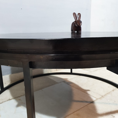 Kraft Bazaar Steel Frame and Wood Top Round Coffee Table C95