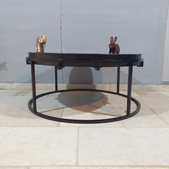 Kraft Bazaar Steel Frame and Wood Top Round Coffee Table C95