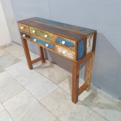 Nirvana Reclaimed Wood 6 Drawers Console Hall Table 53