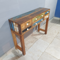 Nirvana Reclaimed Wood 6 Drawers Console Hall Table 53