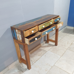 Nirvana Reclaimed Wood 6 Drawers Console Hall Table 53