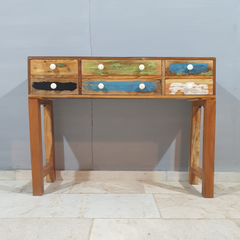 Nirvana Reclaimed Wood 6 Drawers Console Hall Table 53