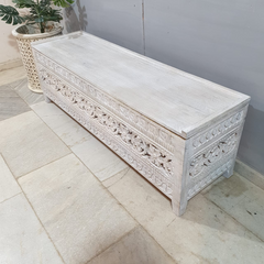 Hand Carved Solid Wood Blanket Box C27