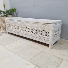 Hand Carved Solid Wood Blanket Box C27