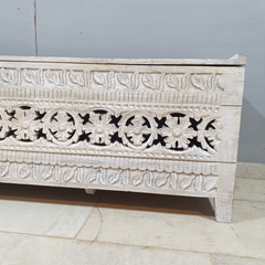 Hand Carved Solid Wood Blanket Box C27