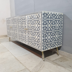 Bone Inlay Scandinavian Geometric Pattern Sideboard C49