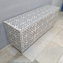 Bone Inlay Scandinavian Geometric Pattern Sideboard C49