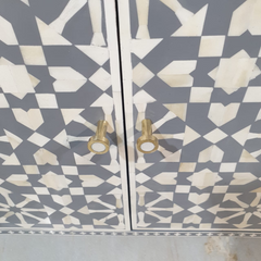 Bone Inlay Scandinavian Geometric Pattern Sideboard C49