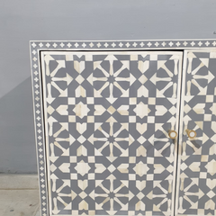 Bone Inlay Scandinavian Geometric Pattern Sideboard C49