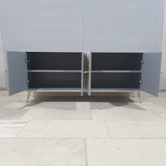 Bone Inlay Scandinavian Geometric Pattern Sideboard C49