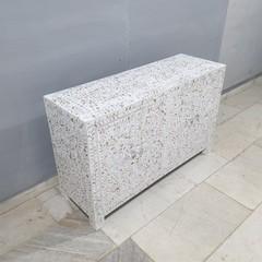 Mother of Pearl Inlay Modish Solid Wood Floral Pattern Sideboard C50