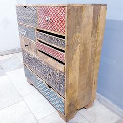 Vivid Screen Contemporary Mango Wood Tallboy Chest of Drawers D56