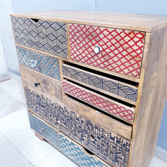 Vivid Screen Contemporary Mango Wood Tallboy Chest of Drawers D56