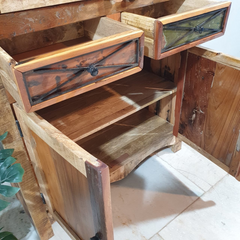 Rustica Reclaimed Timber Glass Cabinet Cupboard D119