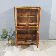 Rustica Reclaimed Timber Glass Cabinet Cupboard D119