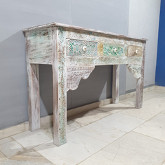 Hand Carved Solid Hard Wood Console Table Hall Table Multicolour54